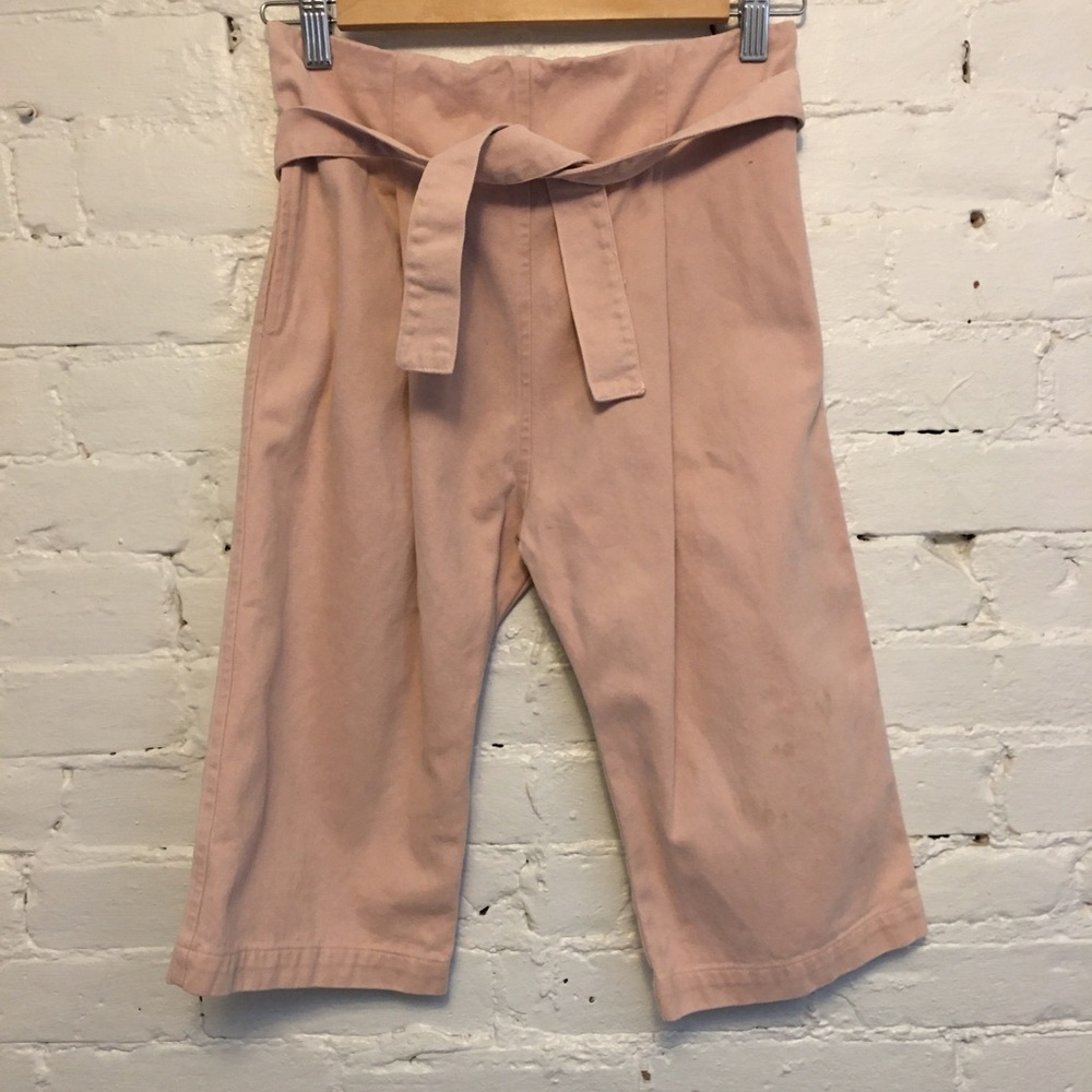 Album Di Famiglia cotton shorts tie waist pink twill size 6